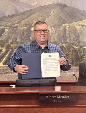 At Tuesday night’s council meeting a Proclamation was given in honor of Women’s History Month, pictured above is Mayor Albert Mendez presenting the Proclamation.