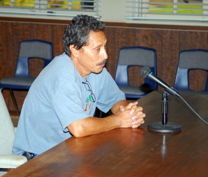 Al Huerta spoke at last night’s school board meeting, in favor of public use of the new track and field.