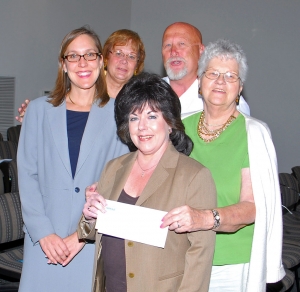 At the city council meeting Tuesday night Grad Nite LIve was presented several checks totaling $4750. Pictured above but not in order: Toby Waxman, Raelene Chaney, Roger Campbell, Shirley Spitler and a representative from Toussig & Associates.