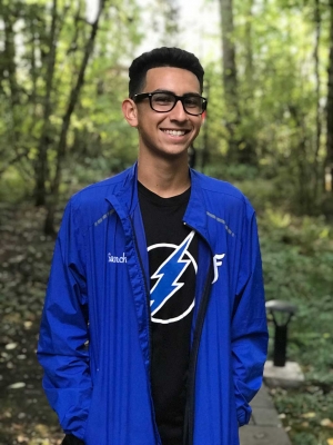 Michael Sanchez is the FHSXC captain. He has been a highly dedicated and determined runner for four years. This past Thursday he wins the TCAA Varsity Boys race. We are proud of his accomplishment and look forward to seeing him in the championship season. Way to race Mikey! Photo courtesy Coach Kim Tafoya.