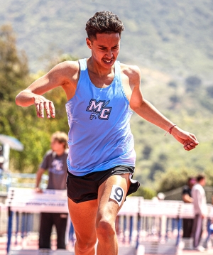 Pictured above is FHS graduate Angel Arnica competing for Moorpark College in the 5000m relay this past Friday, April 24, 2026. 