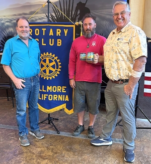 Pictured is Fillmore Rotary President Scott Beylik with speakers Matt O’Brien and Dan Harasty. Photo credit Martha Richardson.