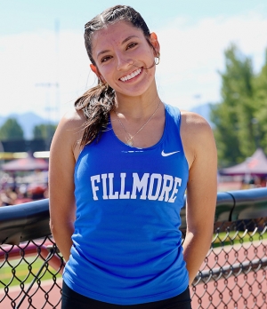 News Flash: Fillmore High School Sprinter Kimberly Magana set a new school record in the 100-meter on Saturday, March 21, at the Maurice Green Invitational with a time of 12.16. The former school record was held by Juliette Martinez in 2004 with a time of 12.29. Photo credit Anthony Chavez.