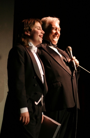 Llewellyn Kingman Sanchez Werner shown with VC Symphony Orchestra Director E. Burns Taft at the October 2007 Ventura College concert.