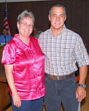 Ruth Ricards, Director of Child Nutrition, and Joe Ricards, Agriculture Teacher at Fillmore High School, both were honored with 