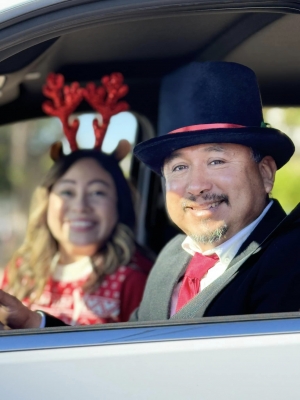 Pictured above is Arnold Munoz and Nancy Rodriguez Hernandez, riding in last Saturday’s Lions Club Christmas Parade.  