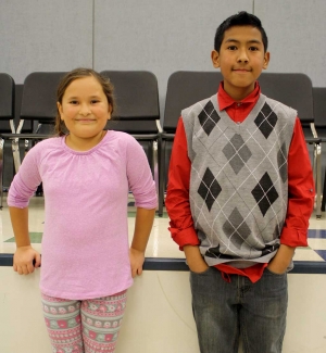 (l-r) Jordyn Garnica, Spelling Champion and Runner up Isaac Armenta.