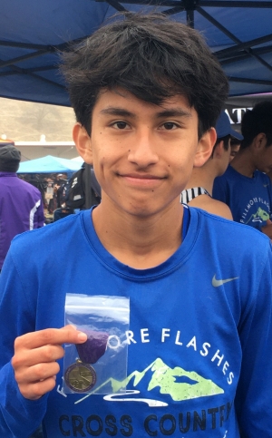 Congratulations to Michael Camilo Torres as he advances to the CIF Cross Country State Championships after placing 6th at CIF SS Finals. Photo courtesy Fillmore High School Facebook page.