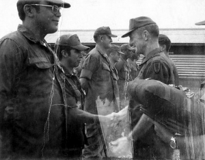 Johnny Hurtado, receiving distinguished Flying Cross for a rescue mission on June 8, 1972.