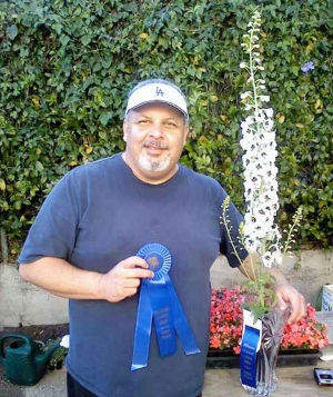 Mark Ortega took Grand Prize at the Fillmore Flower Show.