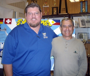 FHS Teacher Matt Dollar and FHS Retiring Counselor Al Arguelles. FHS students had elected Dollar High School Teacher of the Year and Arguelles High School Staff Member of the Year.