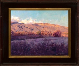 “Lion Creek Meadow, Happy Valley” by Victor Schiro, 2016, oil on canvas, 23” x 27” (available in the live auction).