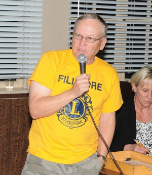 Scott Lee, representing the Lions Club International, presented FUSD with a check for $200 to be used for recognition plaques.