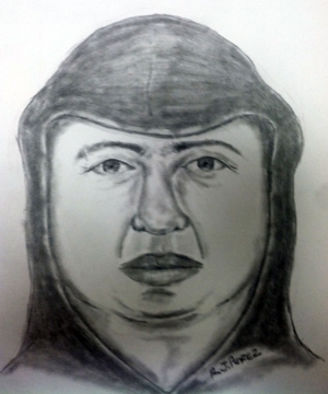 The sexual assault suspect is described as a Hispanic male between 35-45 years old. He’s clean shaven and was wearing a dark-colored hooded sweatshirt and faded blue jeans. He’s further described as having a round face with “chubby cheeks,” and discolored teeth. The attached forensic sketch is a depiction of the suspect’s appearance.