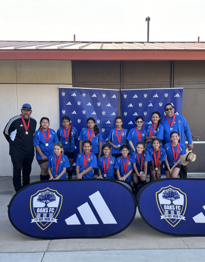 Above is Fillmore’s California united FC 2013 Girls who competed as finalist in the Championship game Memorial Day weekend. Top row (l-r): Heah Coach Jr. Lomeli, Annalise Castorena, Kenua Hernandez, Saydie, Manriquez, Christine Beltran, Goalie Aaliyah Cervantez, Bella Mendez, and Coach Tony Mendez; Bottom row (l-r): Hanna Sasson, Sarai Prado, Marianah Arreola, Toni Cervantez, Aixa Lomeli, Itzel Arana, and Siani Lomeli. Photo credit Erika Arana.