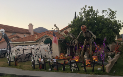 Fillmore Civic Pride named their 2023 Fall/Halloween “Yard of the Month” award to the Dr. Warren Peacock family on Oriole Circle. They received a $50 gift card from Otto & Sons Nursery as their prize. They have two 12-foot Inferno skeletons overlooking several “Oogie Boogie” figures, lit-up pumpkins, a giant spider in its lair and more. 