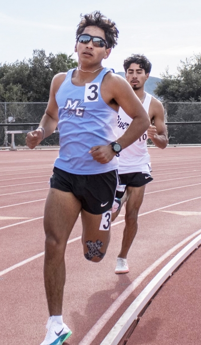 Logan Torres runner for Moorpark College. Photo credit Angel Laureano.