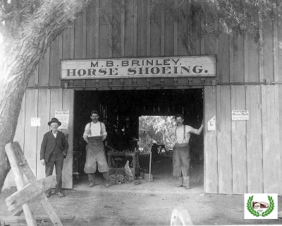 Pictured above is Brinley’s Blacksmith shop where, in 1907, several men took two 150-pound anvils and placed one upside down, filled the cavity with black powder, put the second one on top of the first and set it off by touching the powder with a red hot 15-foot iron rod. It woke the entire town to start the celebration of 4th of July. Photo courtesy Fillmore Historical Museum.