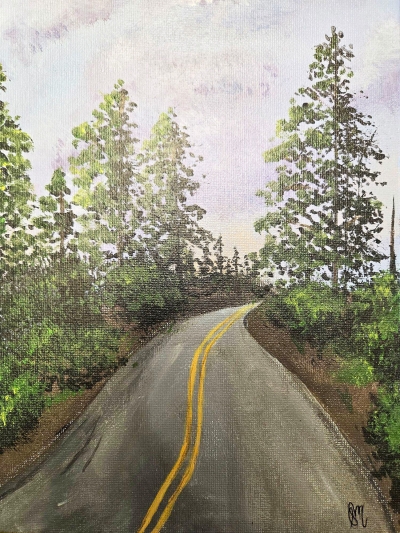 Above is a photo of artwork by Fillmore High School’s Cristal Martinez, grade 12, titled “Best Memory”, acrylic on canvas.