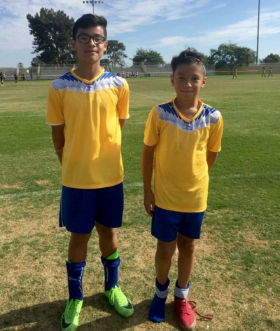(l-r) Oscar Fuentes and Ivan Espino after a great game versus Atlas. Photo by Ivan Espino.