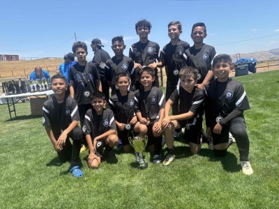 Above is the California United FC 2013 Boys who were named finalists 2013 Boys division at the Central Coast Summer Classic Tournament, in Santa Maria, CA. Top row (l-r): Julian Morones, Julio Vargas Joan Méndez, Jencarlo Méndez, and Julián Martinez; bottom row (l-r): Obie Qualls, Vicente Magaña, Aydenn Martinez, Ethan Lomeli, Antonio Guevara, and Jaxon Cervantes. Head Coach Octavio Mejia and Coach Victor Magana. Photo Credit Erika Arana (Public Relations), California United FC.