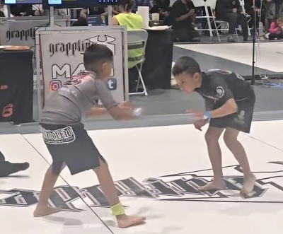 Above is Warriors Blood’s Jiu-Jitsu Noah Ramirez against Dax Camacho of Fillmore at the Santa Maria Grappling X Coastal Jiu-Jitsu Championship Tournament. Photos credit Diana Camacho.