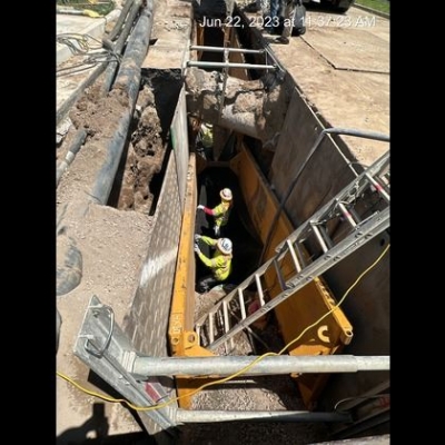 The sewage main that collapsed back in May 2023 at C Street and SR126 has ongoing repairs. The contract has been awarded to Toro Enterprises in the amount of $3,575,033.55; work began in June. Above is the Sewer Repair Trench Shoring. Photo and info courtesy https://www.fillmoreca.gov/CivicAlerts.aspx?AID=27.
