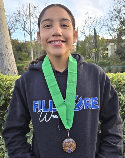 Junior Captain Naomi Bonilla who will advance to the CIF Southern Section Girls Wrestling Masters Meet.