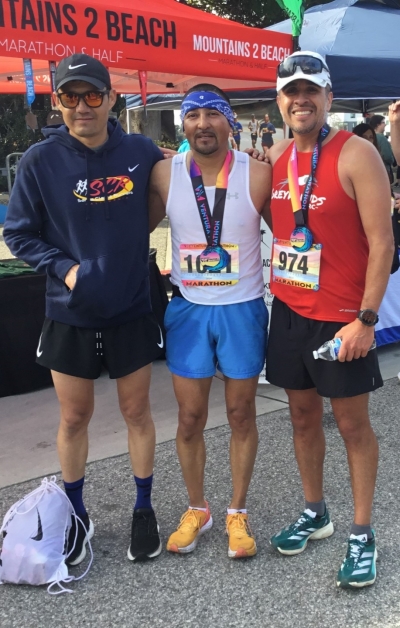 Pictured above (l-r) are Fillmore Alumni Valentin Gonzalez, Martin Arredondo, and Eddie Farfan who participated in the Ventura Marathon and the Half-Marathon. Photos courtesy of the participants.