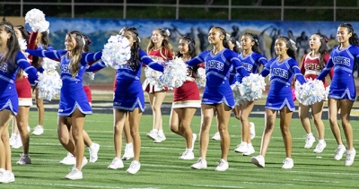 Fillmore Flashes and Santa Paula Cheerleaders Halftime Show. Photo credit Crystal Gurrola.