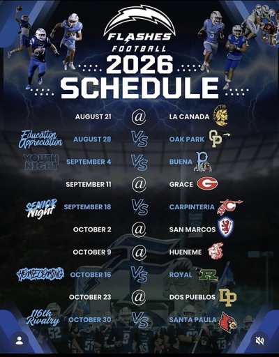 Fillmore Flashes 2026 Football Schedule