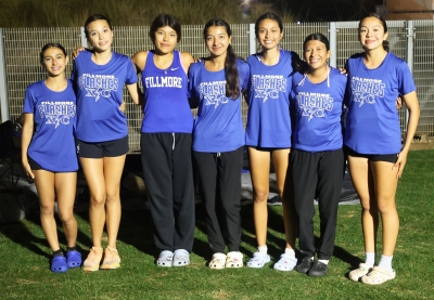 Pictured above is the Fillmore Flashes Boys team which also competed in the Woodbridge Invitational. Pictured (l-r) are Andres Moreno, Aaron Cordero, Omar Heredia, Damian Castaneda, and Erick Traver. Photo credit Assistant Coach Anthony Chavez.