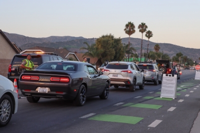 Traffic on Ventura Street this past Friday night as Fillmore Police Department conducted a Driver’s License/Dui Checkpoint, screening 645 motorists.