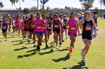 Pictured above and right, Fillmore Flashes Cross Country Team at the start of the Citrus Coast League Meet at College Park in Oxnard on October 1st. Inset, Flashes Boys Varsity Omar Heredia who finished in 4th with a time of 16:14.83. Photos courtesy Coach Anthony Chavez.