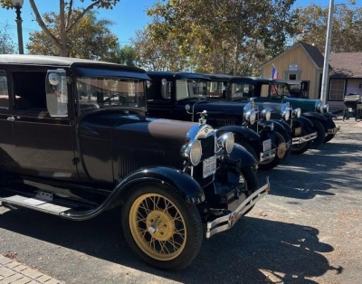 In honor of Fillmore’s Lin Thomas, who past away back in 2022, the Ventura County Model A club visited the Fillmore Historical Museum Saturday, October 21st, 2023 for a BBQ Lunch where they displayed their Model A vehicles pictured above. Photo credit Fillmore Historical Museum. 
