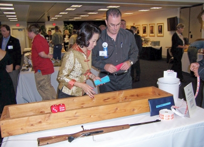 Guests taking a chance to win a rifle.