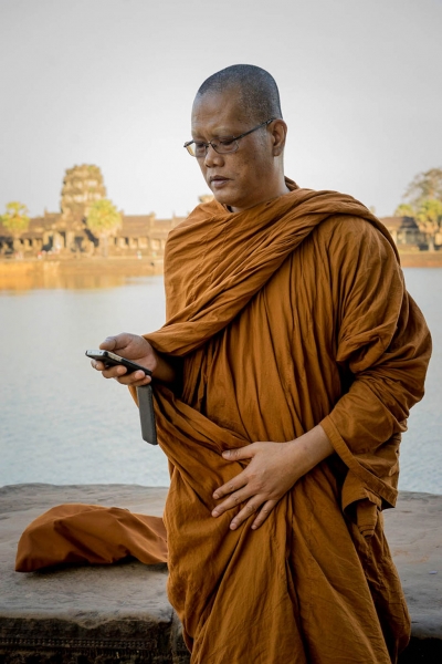Monk, Cambodia. By Photographer Maureen Clark.