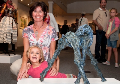 Valerie Freeman of Ojai with her award winning ceramic sculpture, 