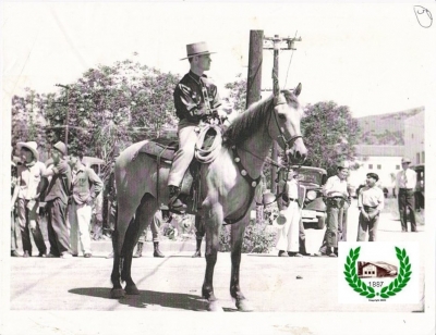 Above is Parker Hubert on Lady with sheriff’s posse, May Day Parade, 1940. Photo courtesy Fillmore Historical Museum. 