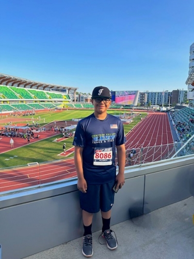 On July 25, 2023, Fillmore’s Ralphy Avila competed in the USATF Jr. Olympics against 58 athletes, and placed 10th with a throw of 37-05.75 in the shot-put competition. Photo courtesy Angel Venegas.