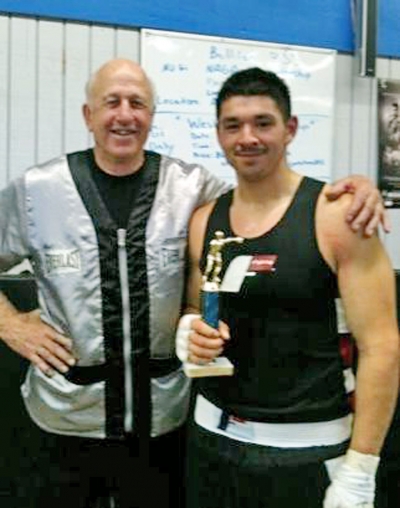 Richie Cardenas with with Ventura County Hall of Fame boxer/trainer Ray 'Windmill' White