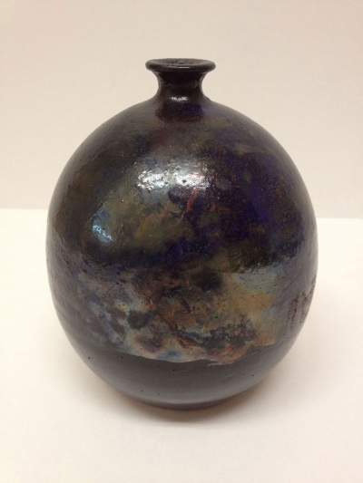 Sespe Moon, raku vase by Steve Eddy
