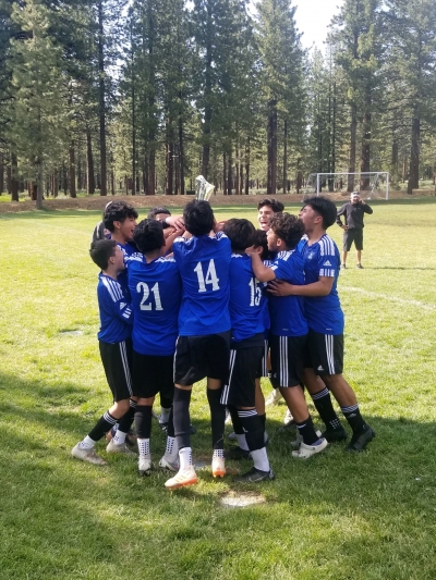 On June 24 & 25, 2023, the California United Fillmore Soccer 2008b team competed at the “Come Up For Air” Tournament Champions and claimed the title of champions! Pictured is the team celebrating their victory after a final 4-0 win over Merced. Photo courtesy Coach Juan Hernandez.