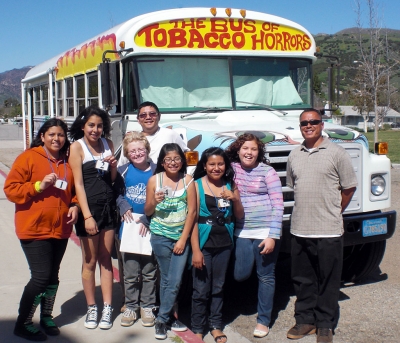 Tobacco Bus Day 2: Docents – Dillon Galarza, Maria Lopez Garcia, Leslie Pizzano, Sarai Vargas, Jennifer Vega, Alistina Vasquez  (Phu Pham, RN & George Arce, Public Health Educator)