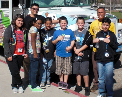 Tobacco Bus Day 1: Docents – Jenessa Barraza, Dalton Data, Joe Giunta, Anthony Morales, Alexis Roldan, Michael Thompson (Phu Pham, RN & George Arce, Public Health Educator)