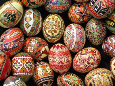 Ukrainian traditional decorated eggs from artist/photographer Bernadette DiPietro's private collection