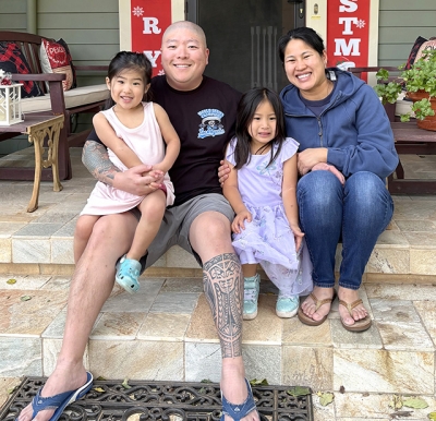 Pictured is U.S. Navy Senior Chief Phillip C. Diaz with his family, Cynthia, Lily (3) and Hailee (5), Thanksgiving 2025 in Fillmore.