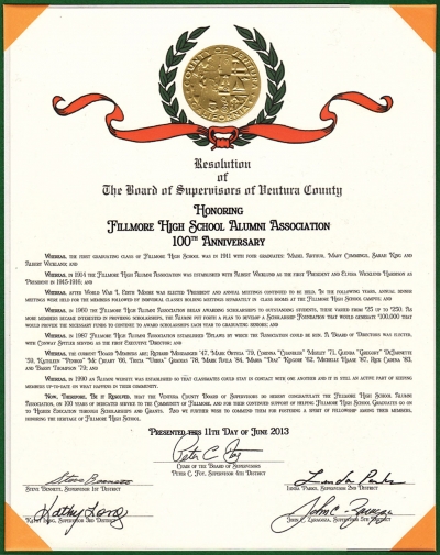 Ventura County Board of Supervisors Proclamation