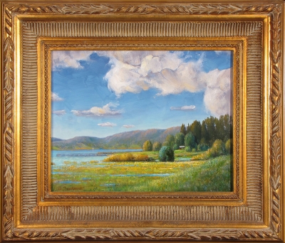 “Lake Casitas” by Tony Jankowski, oil on board, 11” x 14”