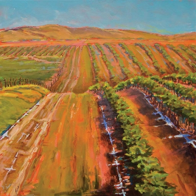 “Rows Upon Rows” by Trice Tolle, acrylic on canvas, 31” x 31”, Collection of the Artist.